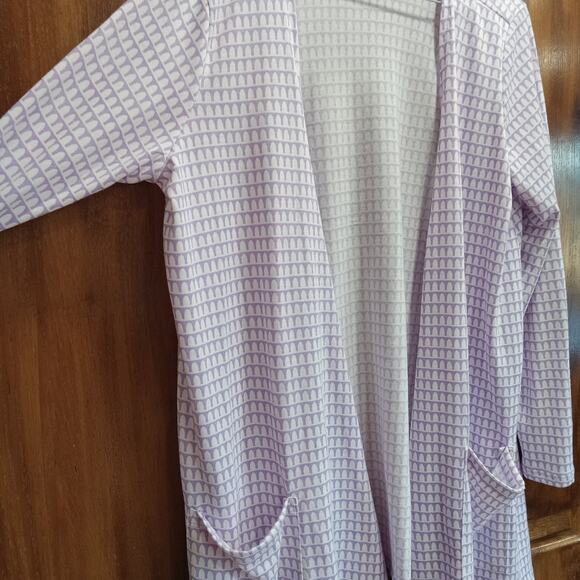 LuLaRoe Womens Violet/White SOFT KNIT Long Open Cardigan POCKETS Medium Nwot - Picture 4 of 9